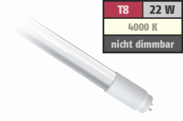 10 Stück LED Röhre T8 Standard (EM Mains) Standard Output 22W 2300lm - 840 Kaltweiß | 150cm - Ersatz für 58W