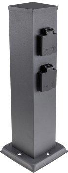 Steckdosensäule 4-fach, IP44, Anthrazit 250V~/ 16A, 13x13x40cm