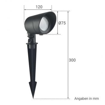 Erdspießleuchte für den Außenbereich, für LED Lampen GU10