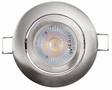 LED-Einbauleuchte 5W, 400lm, 3000K, Edelstahl gebürstet