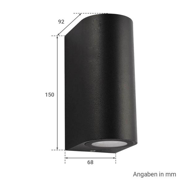 Außenleuchte Wandleuchte UP&DOWN rund für GU10 IP54 schwarz