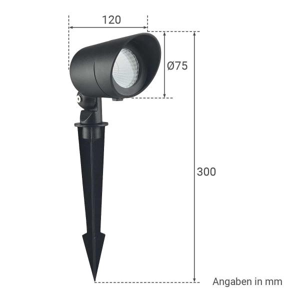 Erdspießleuchte für den Außenbereich, für LED Lampen GU10