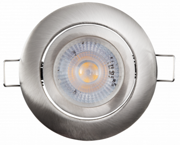 LED-Einbauleuchte 5W, 400lm, 3000K, Edelstahl gebürstet
