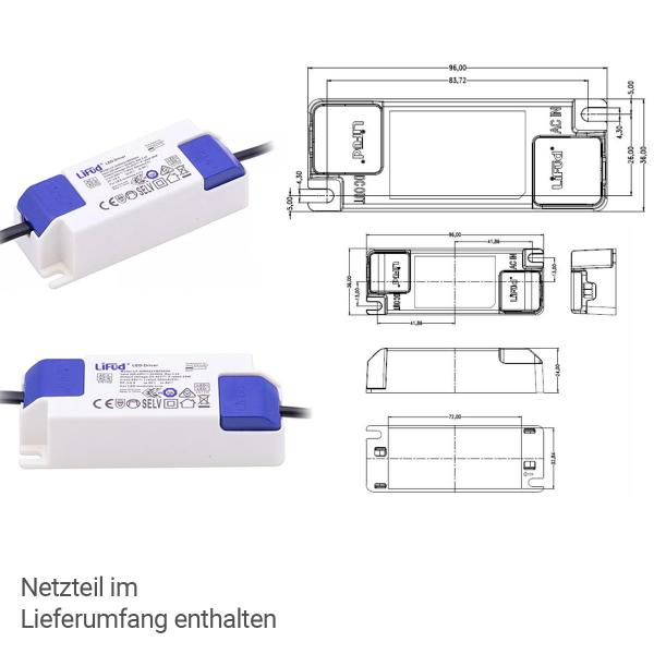 LED Panel 30x30cm 18W warmweiss 3000K Rahmen silber