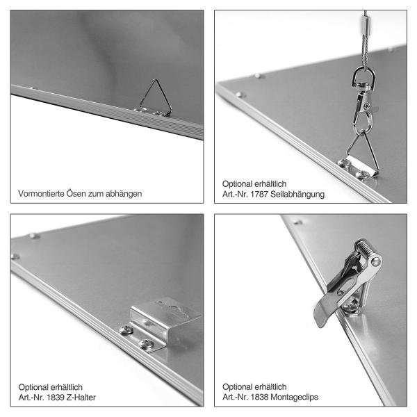 LED Panel 60x30cm 24W 3000K Rahmen silbern